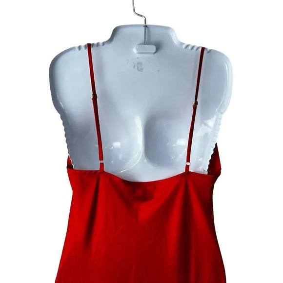Paper Heart Red Satin Midi Slip Dress Party SZ M - Picture 7 of 9